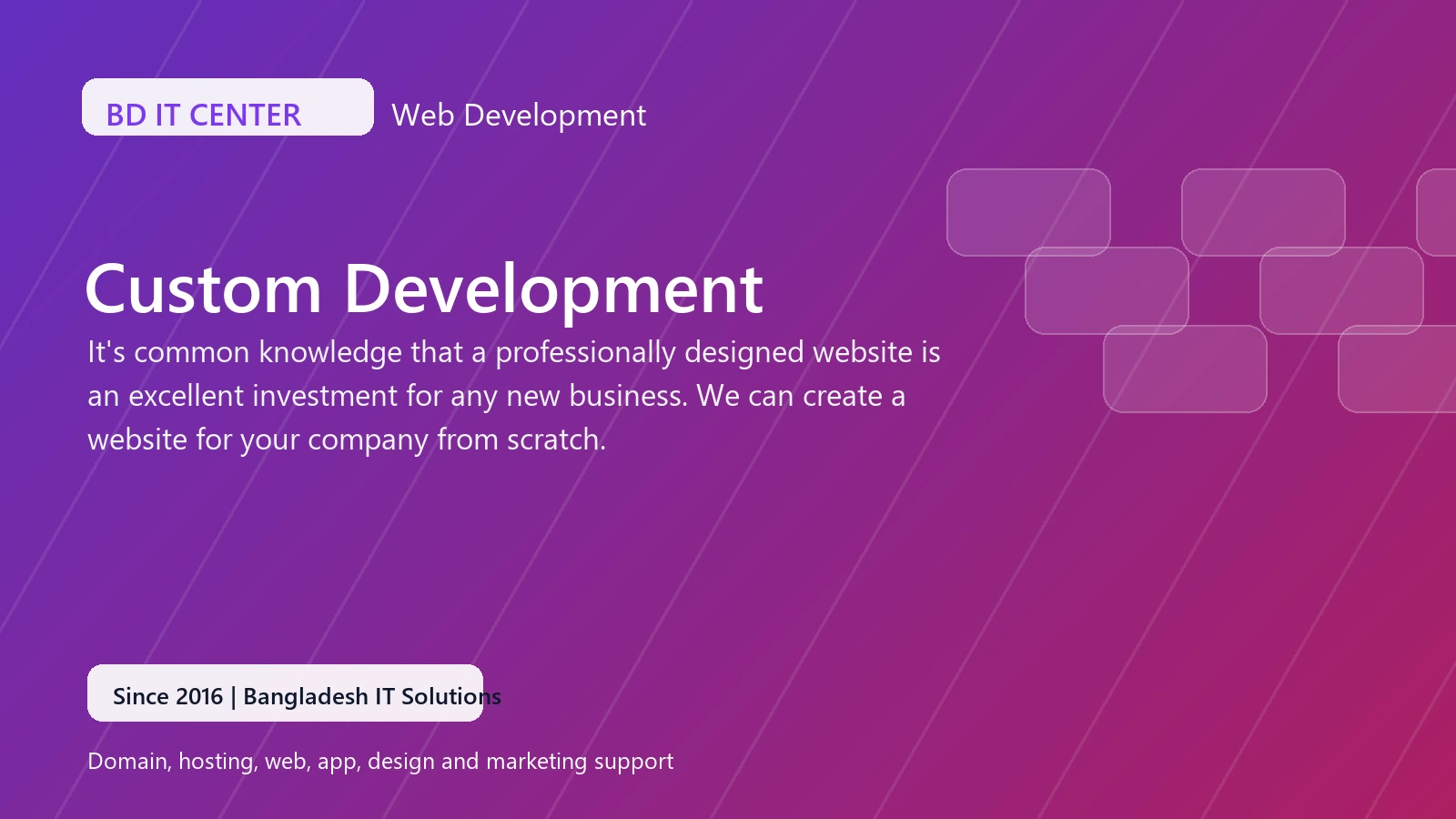 Custom Development banner